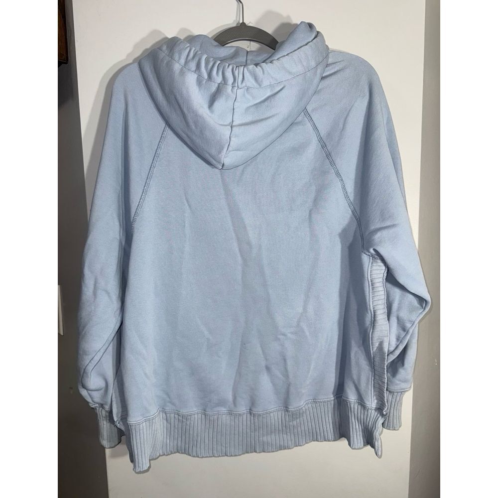 American Eagle light blue split side ribbed hoodie oversized small - Picture 4 of 6